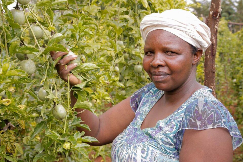 Woman with crops