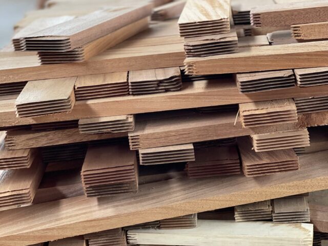 A pile of wood