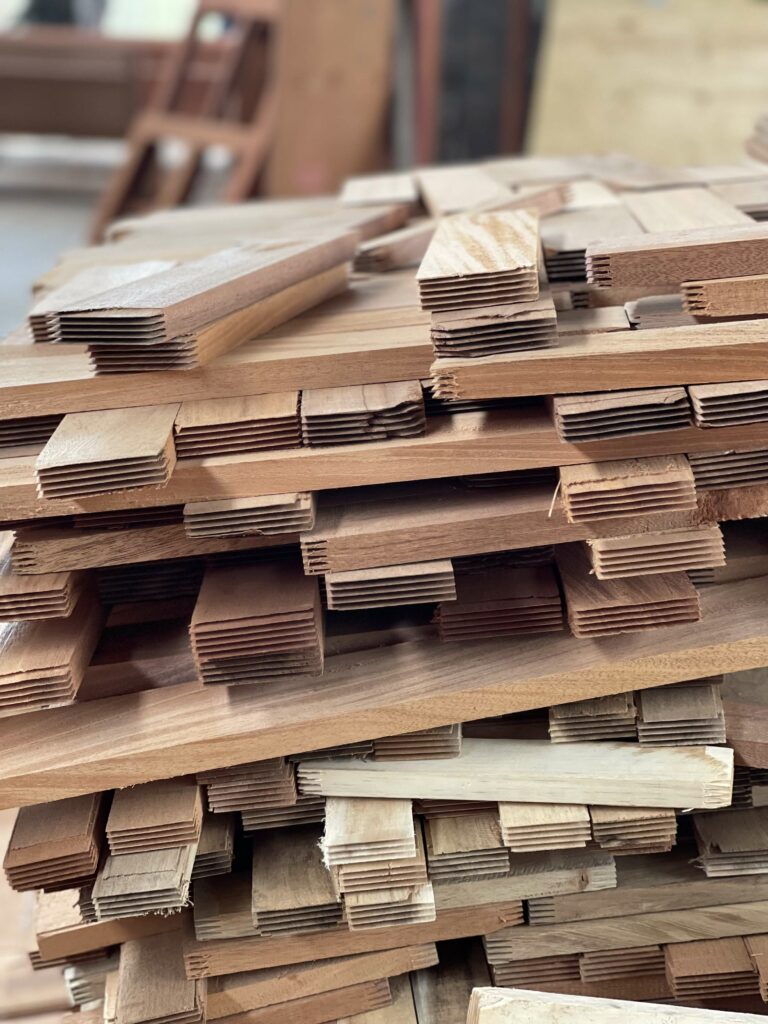 A pile of wood