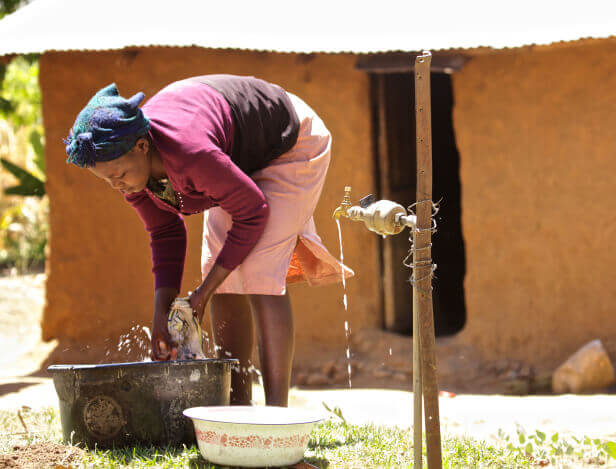 Woman with tap